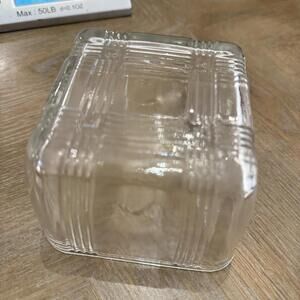 Hazel Atlas Refrigerator Dish Container Only (no lid) Criss Cross Clear